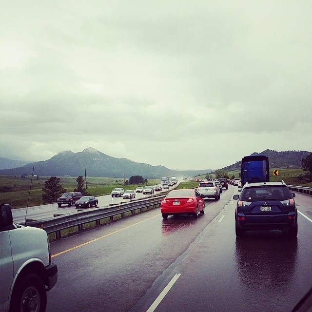 Evidently the mountains called everybody else too. Stuck between Colorado Springs and Denver. This traffic is the reason why there is a 100% chance I would never consider living in Colorado Springs or Denver. Denver ColoradoSpring