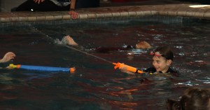 Playing in the pool after swimming lessons