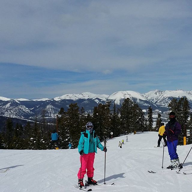 At the top of Keystone Ski Resort. You can see Breckenridge Ski Resort off in the distance. nofilter Keystone Breckenridge snow ski silverthorne dillon colorado vacation SkiSilverthorne