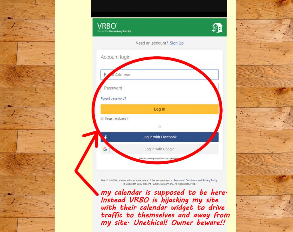 VRBO Calendar / Homeaway Calendar Nasty Practices