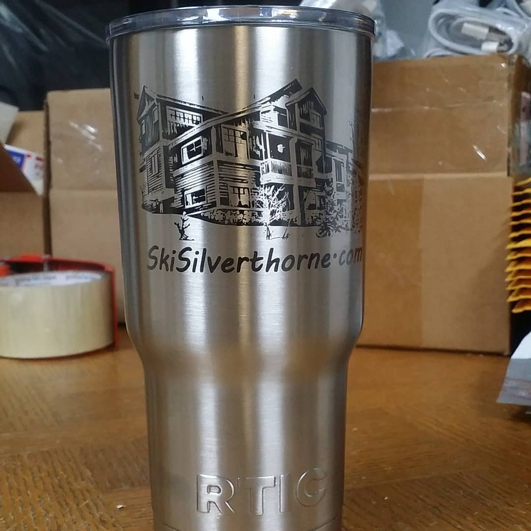 Free Ski Silverthorne swag - if you have stayed at out lodge before leave us a review and we'll sent you this laser engraved tumbler.  Reviews can be on facebook, Google, airbnb, or vrbo.