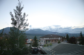 Our view from Dillon Dam Brewery