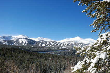 breckenridge ski slopes from a distance